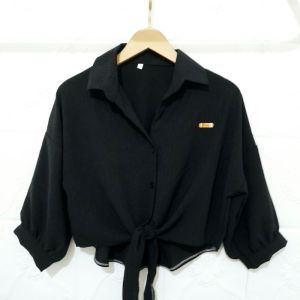 Baju Crincle Airflow All Size Atasan wanita terbaru kemeja crop tali bawah viral