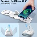 JIMA 3 In 1 Wireless Charger 15W Magnetic Charging Pad Foldable Induction For iPhone 14 13 12 11 XS XR 8 Apple Watch 8 7 Airpods Pro. 