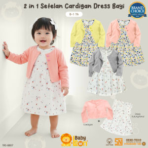BABY LEON Setelan Cardigan Bayi + Dress Bayi Pakaian Bayi Perempuan SBJ-CR3 Rok Bayi Perempuan Baju Bayi Balita Cewek Baju Pesta Bayi Jaket Outer Bayi Baju Dress Gaun Bayi Perlengkapan Bayi Perempuan Bayi Cewek Pakaian Bayi Balita Perempuan