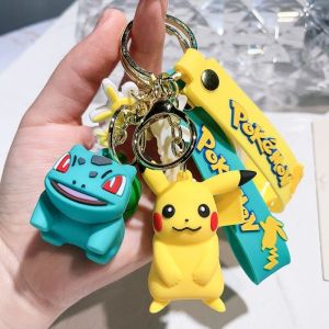 Pokemon Keychain Pikachu Koda Duck Pendant Jewelry Figurines Doll Cartoon Kids Gifts