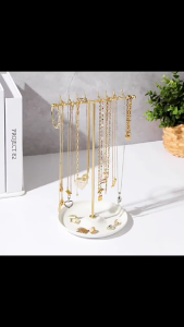 Fashionable Sturdy Metal Stand for Necklaces Bracelets and Earrings Clear Organizers with Multiple Tower