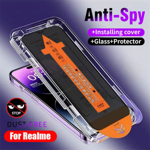 One-click Privacy Tempered Glass For Realme 16 15 15T 14 14X 13 12 12X 11 10 9 9i 8 8i 7 7i 6 6i 3 Pro C75 C71 C65 C63 C61 C55 C53 C51 C35 C33 C31 C30 C25 C25Y C21 C17 C15 C12 C11 XT Note 80 70 60 Full Glue Dust Bubble Free Anti Peeping Screen Protector