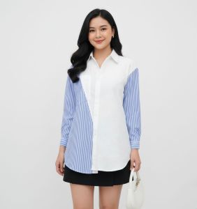 NANDO ATASAN KEMEJA WANITA KASUAL KOREAN STYLE OVERSIZED KATUN IMPORT CANTIK