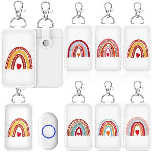 Liliaafar 6 Pcs Classroom Doorbell Holder Doorbell Holder for Teachers Lanyard Back to School Rainbow Leather Class Bell Keychain Case Gift for Classroom Teacher Must Haves