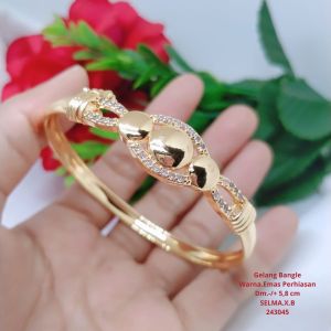 Gelang Tangan Bangle Wanita Titanium Xuping Perhiasan Aksesoris Fashion Lapis Emas Anti Karat R7-1A