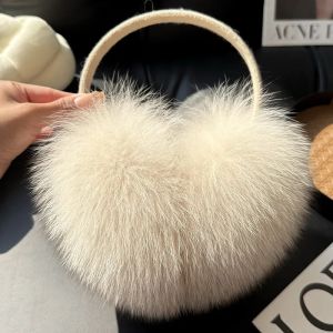 New Winter Real Fox Fur Earmuffs for Women Natural Fox Fur Scarves Dual use Genuine Warmer Plush Ear Muff Outdoor Solid Fur2026