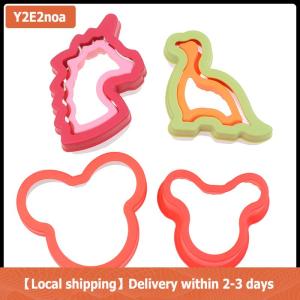 【Local shipping】 Sandwich Cutter Set for Kids Easter Animal Dinosaur Stainless Steel Bread Mould Plastic Stainless Steel Star DIY Dinosaur Biscuit Mold