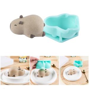 Lovely Animal Shape Sweet Molds Nonstick Capybara Blancmange Silicone Molds for Easily Puddings Treat Baking