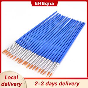[COD]  HOT SALE Ship within 24 hours 10Pcs Nylon Hair Artist Paint Brush Acrylic Watercolor Round Fine Hand Point Tip