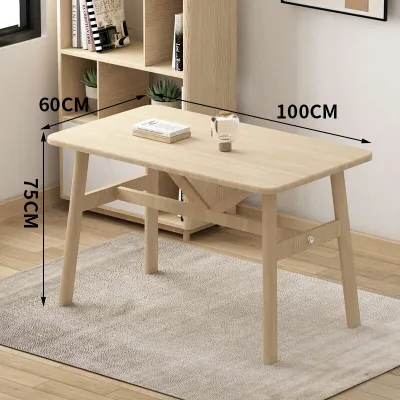 140CM Meja Makan Dinning Table Solid Wood Kitchen Living Room Table Nordic Coffee Table Murah Meja Coffee Meja Belajar 餐桌