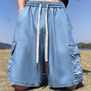 Quần Short Size Lớn ZENBIG cho nam 80-140kg Quần Short Jean Mỏng Thời Trang Cạp Chun Co Giãn