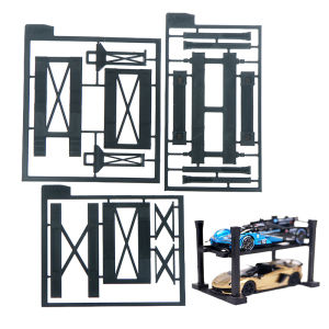 💥【Special price】💥UWO โครงรถสองชั้นจอดรถโมเดลสำหรับ1 64รถของเล่น3D พิมพ์ลายรถยนต์โรงรถชิ้นส่วนประกอบตกแต่งฉาก