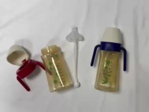 Keychild Baby Bottle With Straw Anti-Flatu Flip-Top Baby Feeding Bottle With Straw 300ML Bpa Free