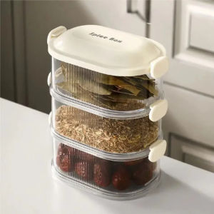 Spice Storage Box with Lid Plastic Multifunctional Seasoning Storage Containers Kitchen Tools 香料收纳盒