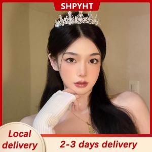 [COD] SHPYHT Local delivery Ship within 24 hours 2023 New Women Girls Silver Color Crown Headwear Korean Crystal Tiara Fashion Birthday Dress Rhinestone Crown Hair Accessories