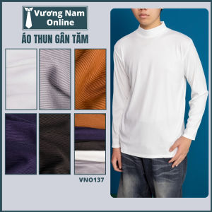 Áo giữ nhiệt nam thun tăm gân lạnh cổ cao 3 phân chất mát form basic chuẩn thoáng khí mềm đẹp VNO137