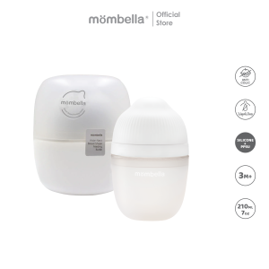 Mombella ขวดนมซิลิโคน + PPSU สำหรับทารก ปลอดภัยไม่มี BPA PVC ตะกั่ว และ Phthalate  สำหรับทารก 3-6 เดือน ขนาด 7ออนซ์ (210ml)