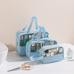 Lebi trong suốt sành điệu Túi trang điểm với không thấm nước pu & PVC thiết kế dung tích lớn Túi du lịch đựng mỹ phẩm