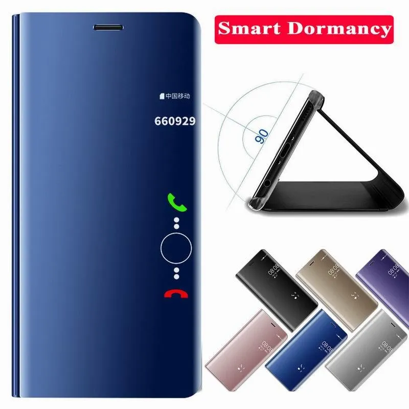 For Samsung Galaxy A10 A10s A20 A30 A30s A40 A50 A50s A60 A70 A80 Phone  Case, Smart Clear View Case Flip Stand Mirror Cover Casing