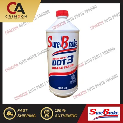 SureBrake Heavy Duty Dot 3 Brake Fluid 900 mL Reliable Breaking Performance High Boiling Point Formula Protects Brake Systems Components