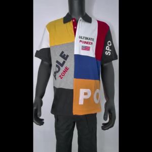 Jeans Fritz Multicolor Block Polo Zone Printed Polo Shirt For Men Short Sleeve Regular Fit Breathable Casual Summer Top COD Fast Delivery