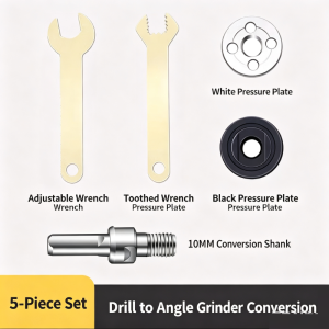Electric Drill to Angle Grinder Converter Set 5Pcs 10mm Connecting Rod Adapter Convert Cutter/Pistol Drill to Polishing/Grinding/Cutting Tool Compatible with Cutting Disc/Polishing Wheel DIY/Home/Workshop