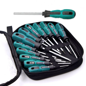 Set Obeng Karet Anti Karat 13 Pcs dengan Pegangan Ergonomis dan Mata Phillips/Flathead