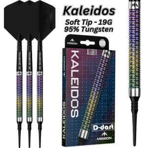 MISSION SOFT TIP DART - 19G Kaleidos 95% Tungsten Dart Set Original Electronic Darts