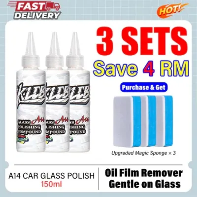 Restores clarity for safer driving watermark remover car glass Removes oil film scratches & water spots Glass Polishing Compound Fast Cleaning Pengilat Kaca Kereta Effortless Stain Removal for Sparkling Glass 玻璃抛光剂