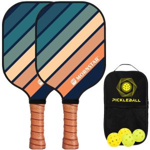 [SG stock Fast Shipping]14MM Pickleball Paddles SetCarbon Fiber Pickle Ball Paddle with 2paddles4Balls1Bag for Beginners HROW