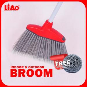 LIAO High-Quality Long Handle Sweeping Broom for Indoor & Outdoor Use - Durable Polypropylene Bristles