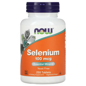 NOW Foods Selenium 100 mcg Trace Mineral Supplement Natural Antioxidant Dietary Tablets Available in 100 Tablets or 250 Tablets Pack Options