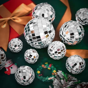 12PC 3cm Christmas Ball Mirror Party Disco Ball Xmas Tree Ornament Decoration Reflective Mirror Ball