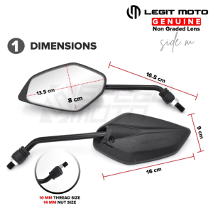 RUSI BANTUL LEGITMOTO SIDE MIRROR CLEAR LENS ADJUSTABLE LONG STEM (WALANG GRADO)3246