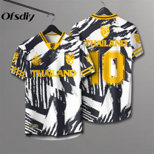 [OFSDIY] เสื้อคอวีผู้ชาย เสื้อทีมฟุตบอลไทย เบอร์ 10 กีฬาแขนสั้น เสื้อหลวม เสื้อฟุตบอลผู้ชาย ลำลอง ระบายอากาศได้ดี