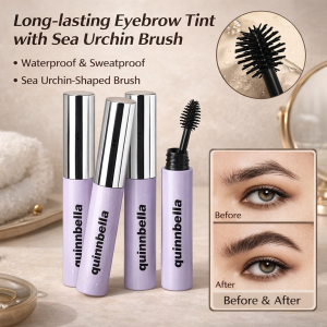 Long-lasting Eyebrow Tint With Sea Urchin Brush Waterproof 24H Long Lasting Wild Eyebrow Dye Eyebrow Cream Natural Finish Makeup