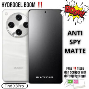B00M Screen Protector Anti SPY Privacy + MATTE OPPO FIND X8 X8Pro X7 Ultra X5 X5Pro X3 Pro X2 Neo X F7 F5 YOUTH F9 F11 PRO F1 F1+ F3 Plus + Hydrogel Black HITAM Gelap Anti gores Pelindung Layar Jelly Privasi Temperd Hidrogel Doff Glare Full Cover 4G 5G