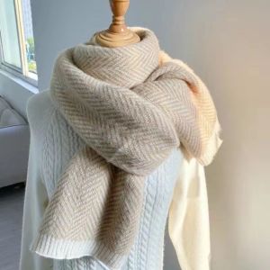 NOVELLEO Thicken Imitate Cashmere Wool Scarf Plush Soft Winter Cashmere Scarves Classic Korean Style Long Shawl Women