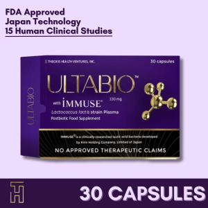 Ultabio 1 Box (Total of 30 Capsules) Lactococcus lactis strain Plasma Postbiotic (Related to Probiotics / Prebiotics) FDA REGISTERED  Helps provide quality sleep strengthens immunity anti-acne anti-aging helps in AR Asthma Cough & colds