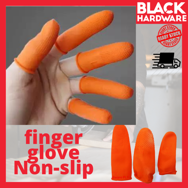 BLACK HARDWARE PPE Safety Protective Anti Slip Latex Rubber Finger