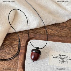 [COD] SweetBabiese Sáng tạo có thể mở ra acorn Mặt dây chuyền dài dây chuyền choker cho phụ nữ người đàn ông thích hợp áo len chuỗi trang sức quà tặng