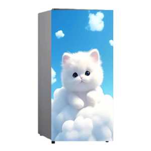 Stiker Kulkas 1 Pintu Walpaper  Ukuran 120cm x 60 cm Motip Kucing cetak Sendiri Bisa COD