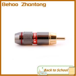 Behoo 4 Pcs RCA Hi-Fi -Plated Copper Male Plug Audio Connector