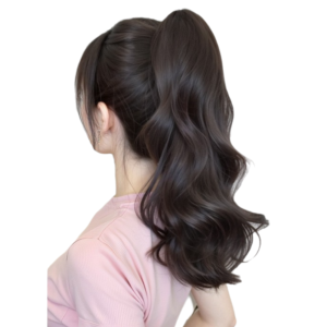 HEALMEYOU Synthetic Claw Clip Ponytail Wig Clip in Ponytail Extension Long Wavy Curly Ponytail Trendy Natural Pony Tail Hairpiece for Women