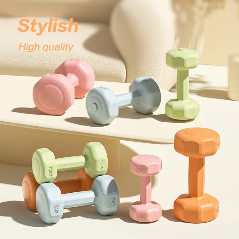 Dumbbell 1KG 2KG 3KG PVC Dumbbell Set Muscle Exercise Fitness Workout  All-Purpose Color Dumbell for Training