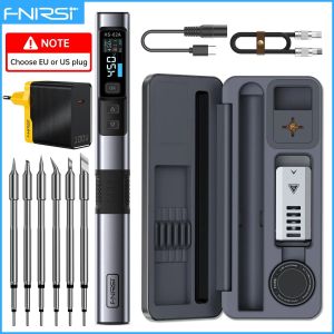 FNIRSI HS-02 Adjustable Temperature Soldering Iron DC 20V 100-450 ℃ Welding Soldering Rework Station PD 100W Portable Repair Tool
