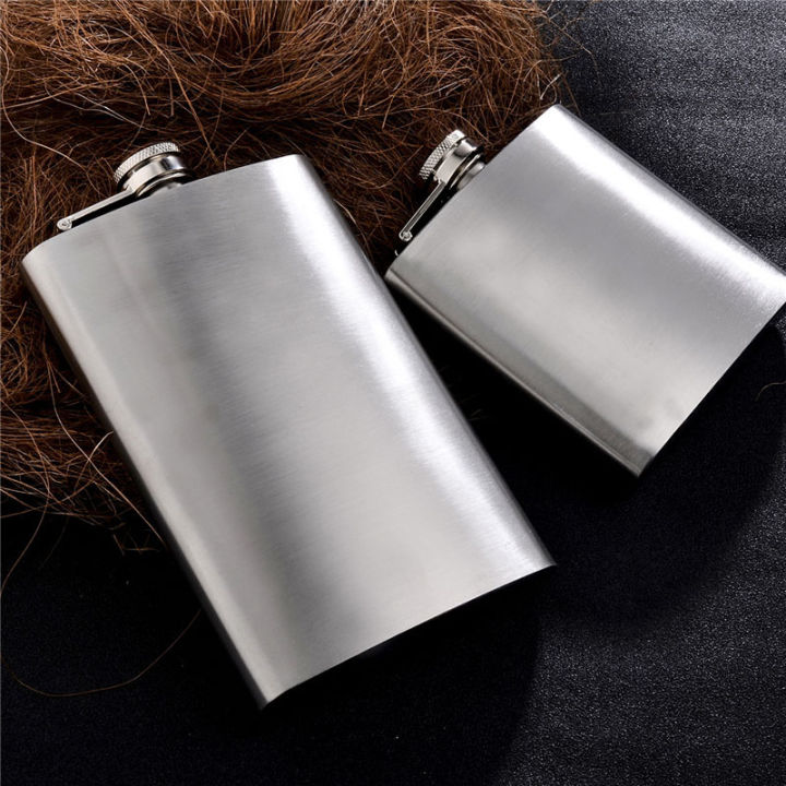 8 Oz Stainless Steel Hip Flask – Screw Cap, Pocket Size – Includes Funnel
