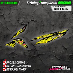(COD) STICKER STRIPING ORIGINAL MOTOR YAMAHA MIO J DESAIN RACING HOLOGRAM DAN TRANSPARAN KODE A.55