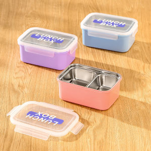 Keranixy Double Layer 304 Stainless Steel Lunch Box Bento Compartment Leak Proof Portable Food Container Bekal