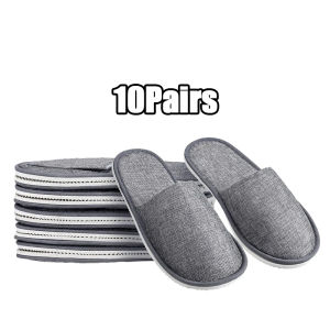 10 Pairs Disposable SPA Slippers Non-Slip House Slippers Hotel Closed Toe Slippers